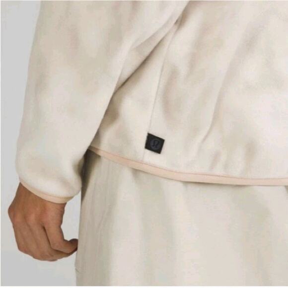 Lululemon Lab Fleece Crew Pullover Diamond Dye Light Ivory Cafe Au Lait Size L - Picture 2 of 10